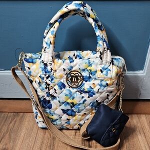 Nanette Lepore Floral Quilted Tote Bag with Pouch NWT